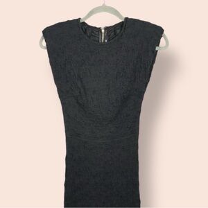 Sabina Musayev Black Textured Dress Women’s Small NWT Designer Midi